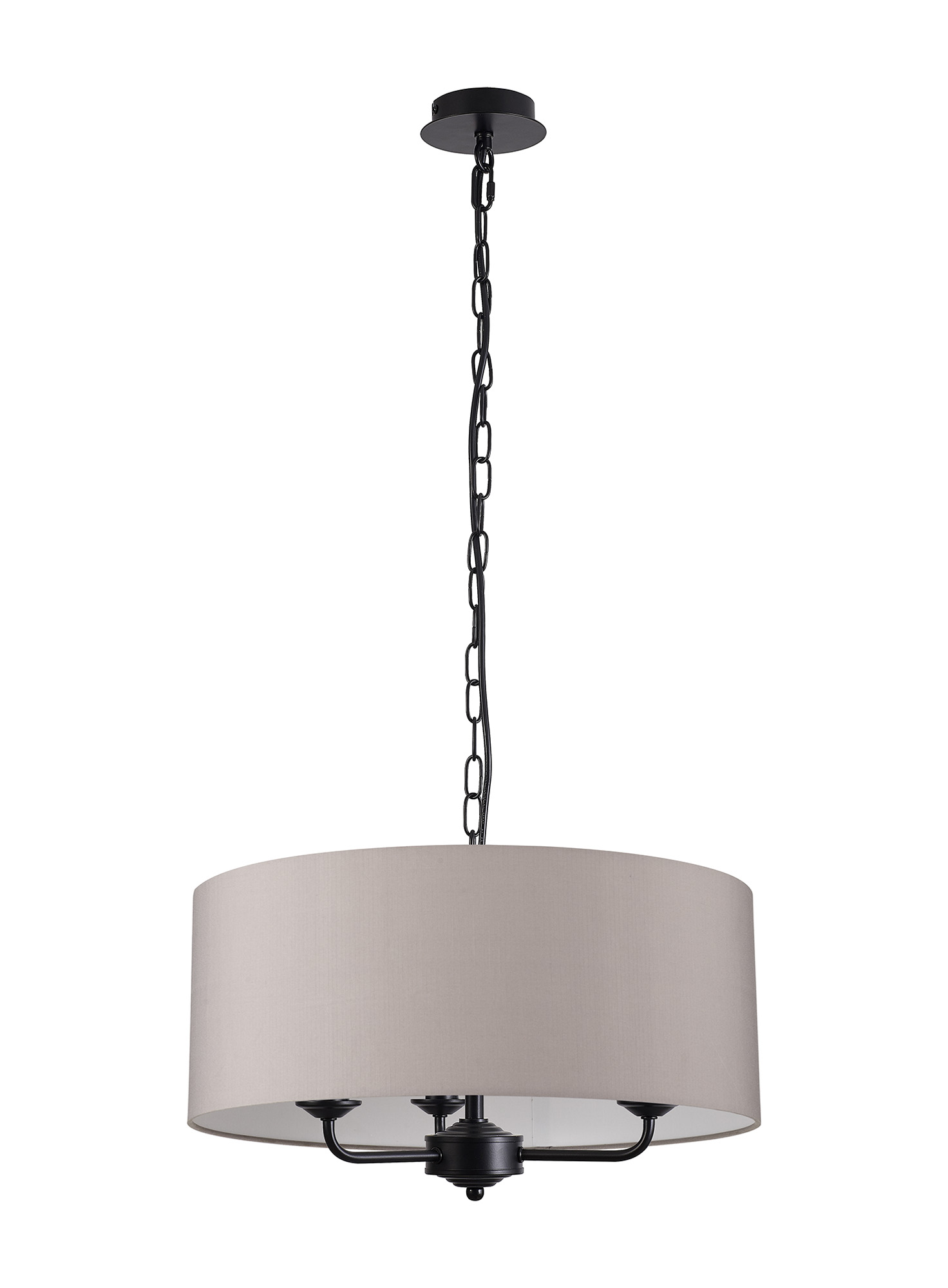 Banyan 50cm 3 Light Pendant Matt Black, Grey DK1036  Deco Banyan